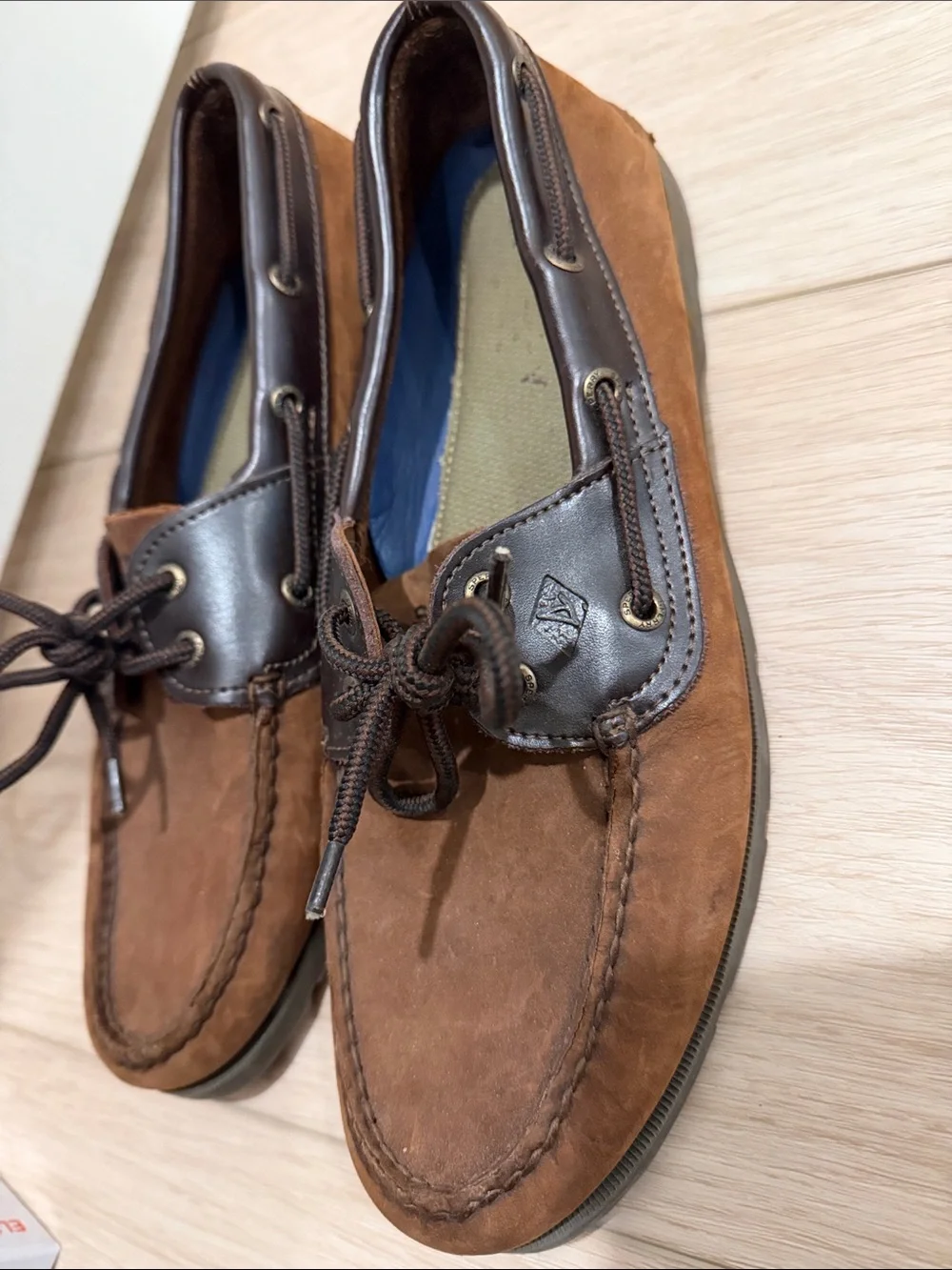 Sperry Men's Chestnut Suede & Dark Brown Leather Boat Shoes